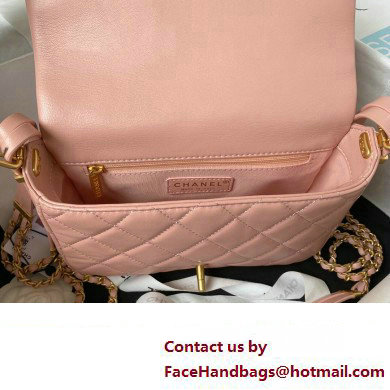 Chanel Lambskin  &  Gold-Tone Metal Small Flap Bag AS4353 Pink 2023